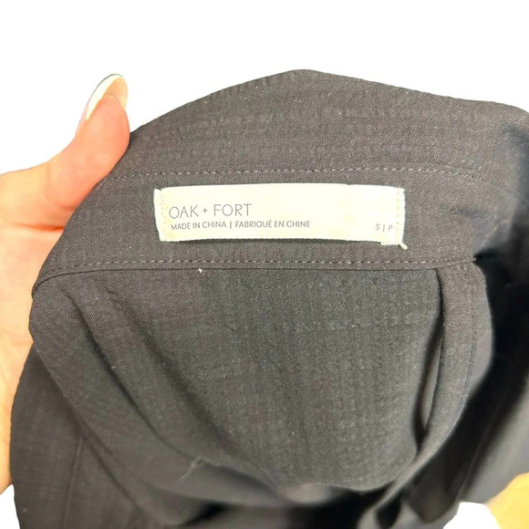 Oak + Fort Black Check Off Shoulder Shirt Dress Size Small - Picture 8 of 10